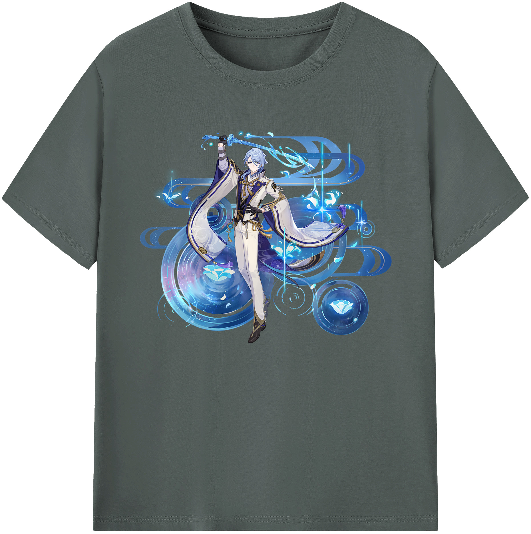 げんし神 神里綾人 かみさとあやと genshin Kamisato Ayato 綿100％ メンズ半袖Tシャツ｜肌触りやわらか＆通気性